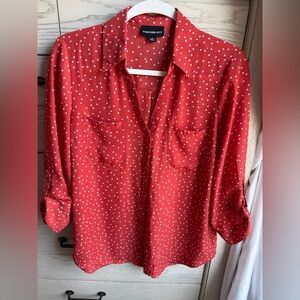 Fortune N.Y. Red Polka Dot Blouse